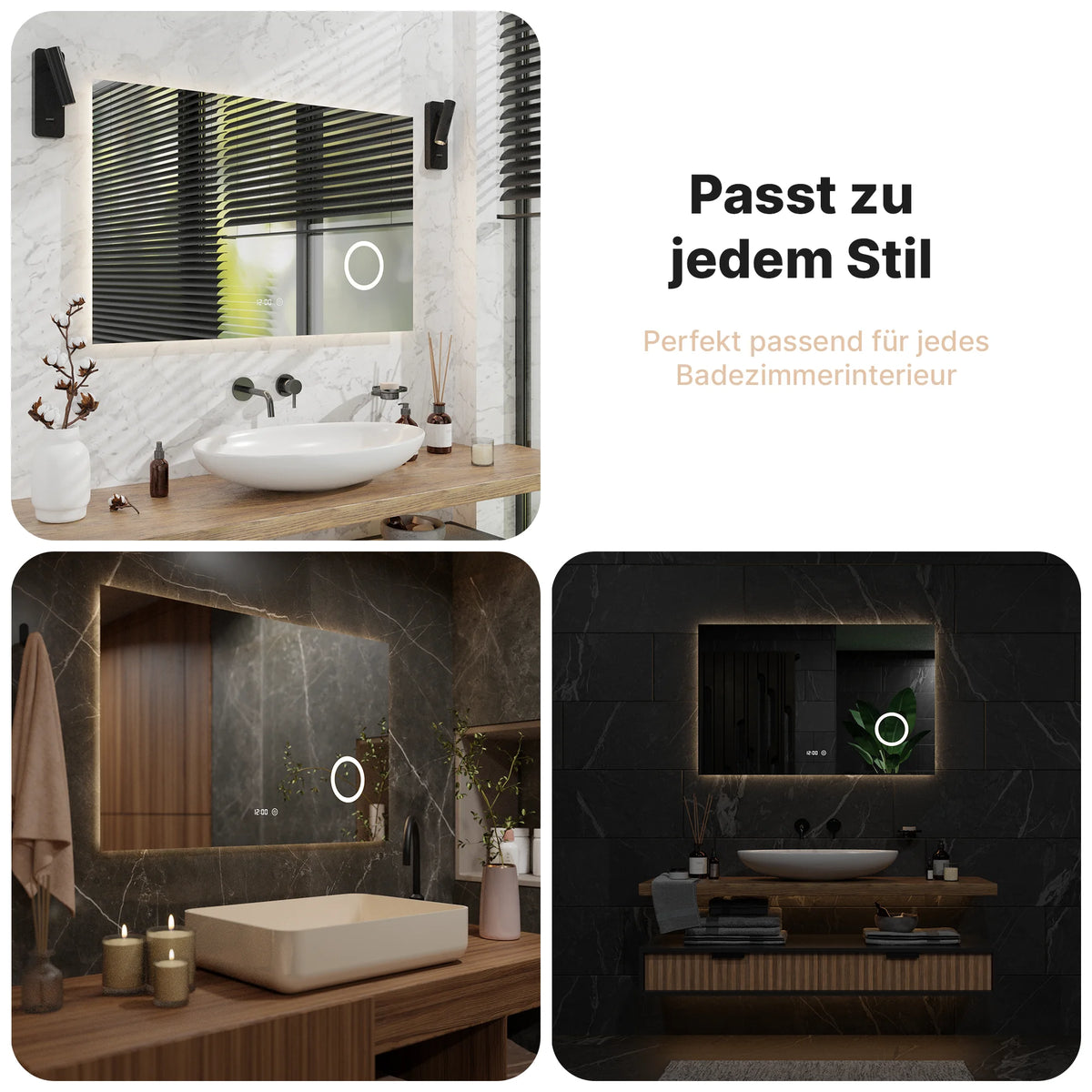 Rechteckiger Badezimmerspiegel – 110x70 cm – Rechteckig – Rahmenlos