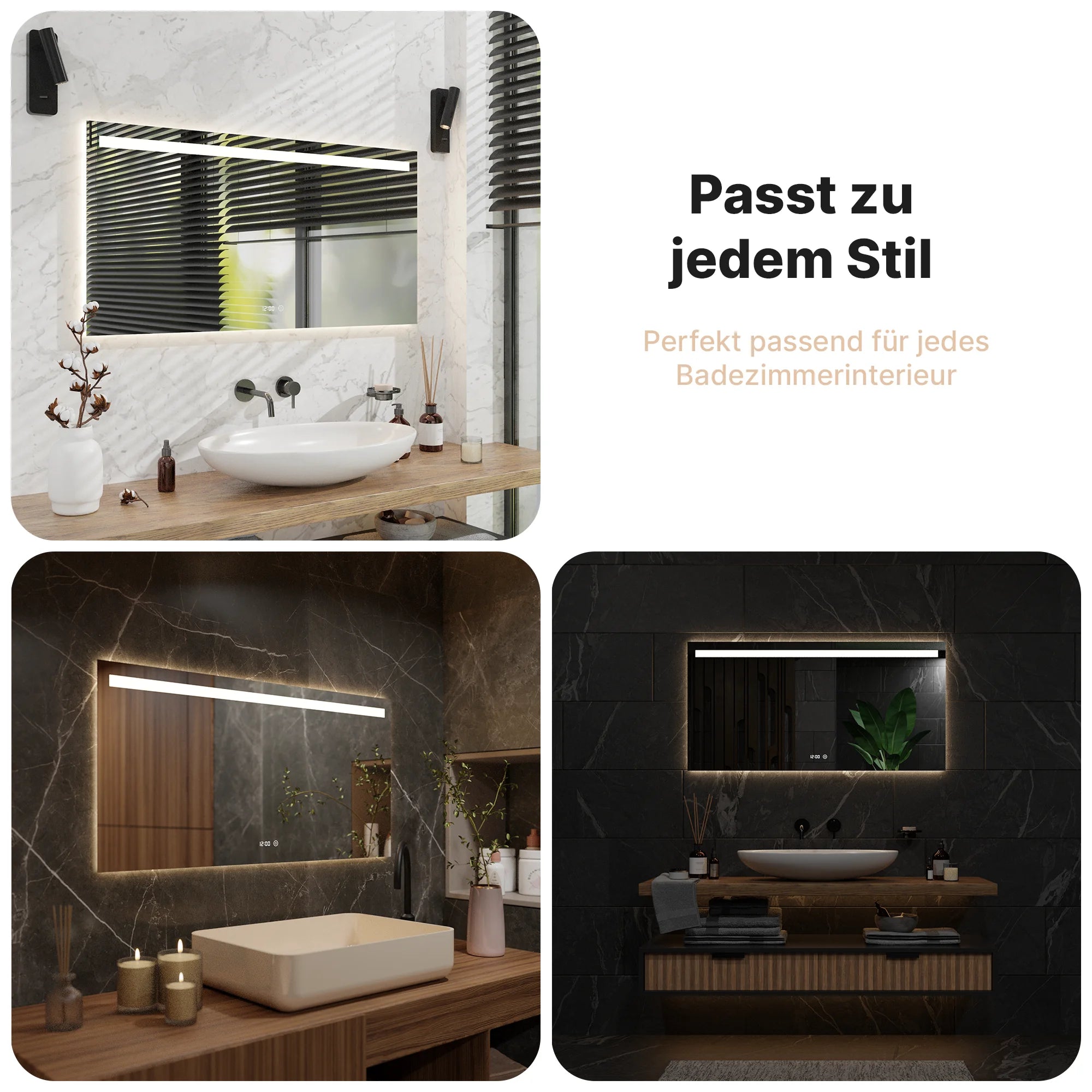 Badezimmerspiegel – 120x60 cm – Rahmenlos - Rechteck - Vorbestellen