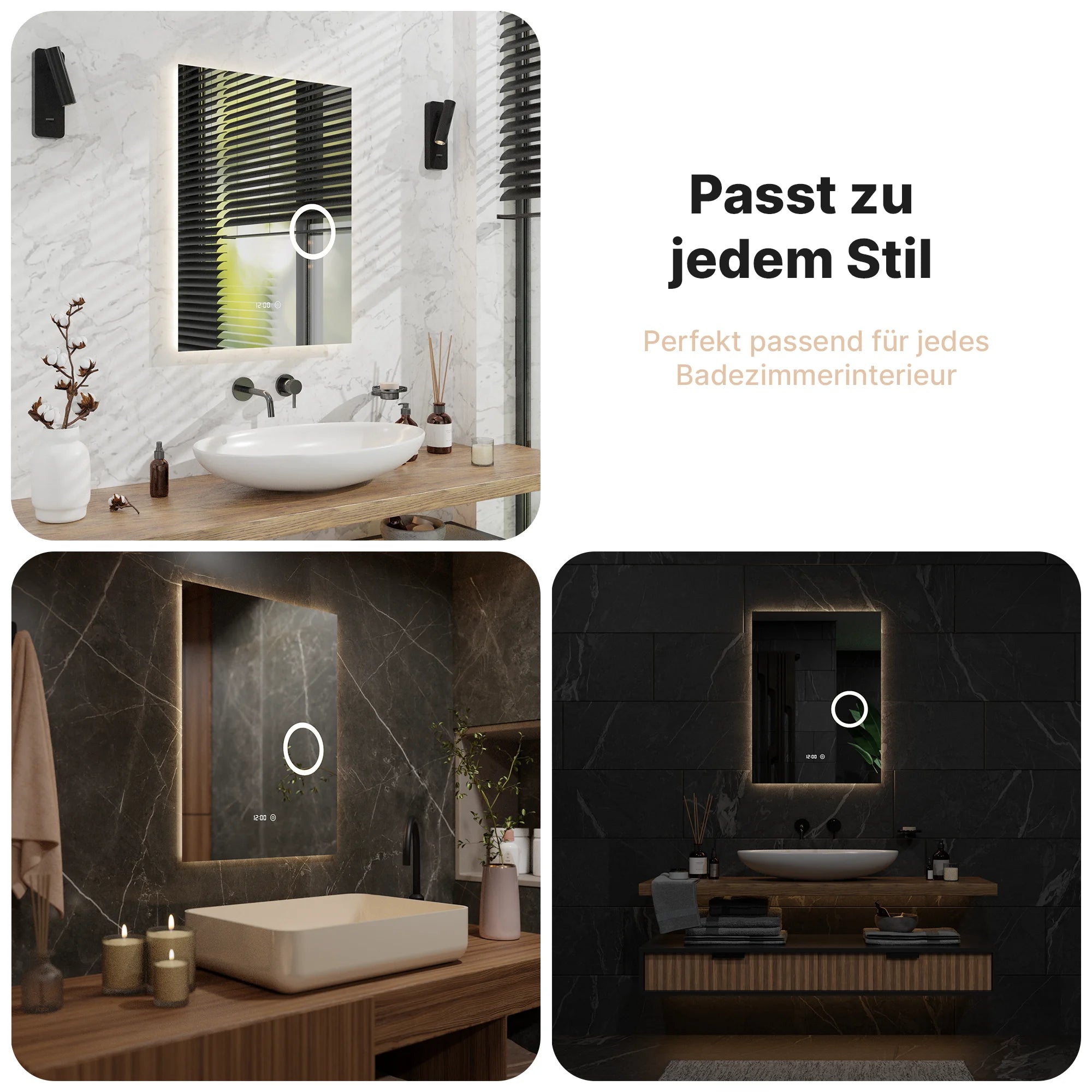 Badezimmerspiegel – 60x80 cm – Rahmenlos - Rechteck - Vorbestellen