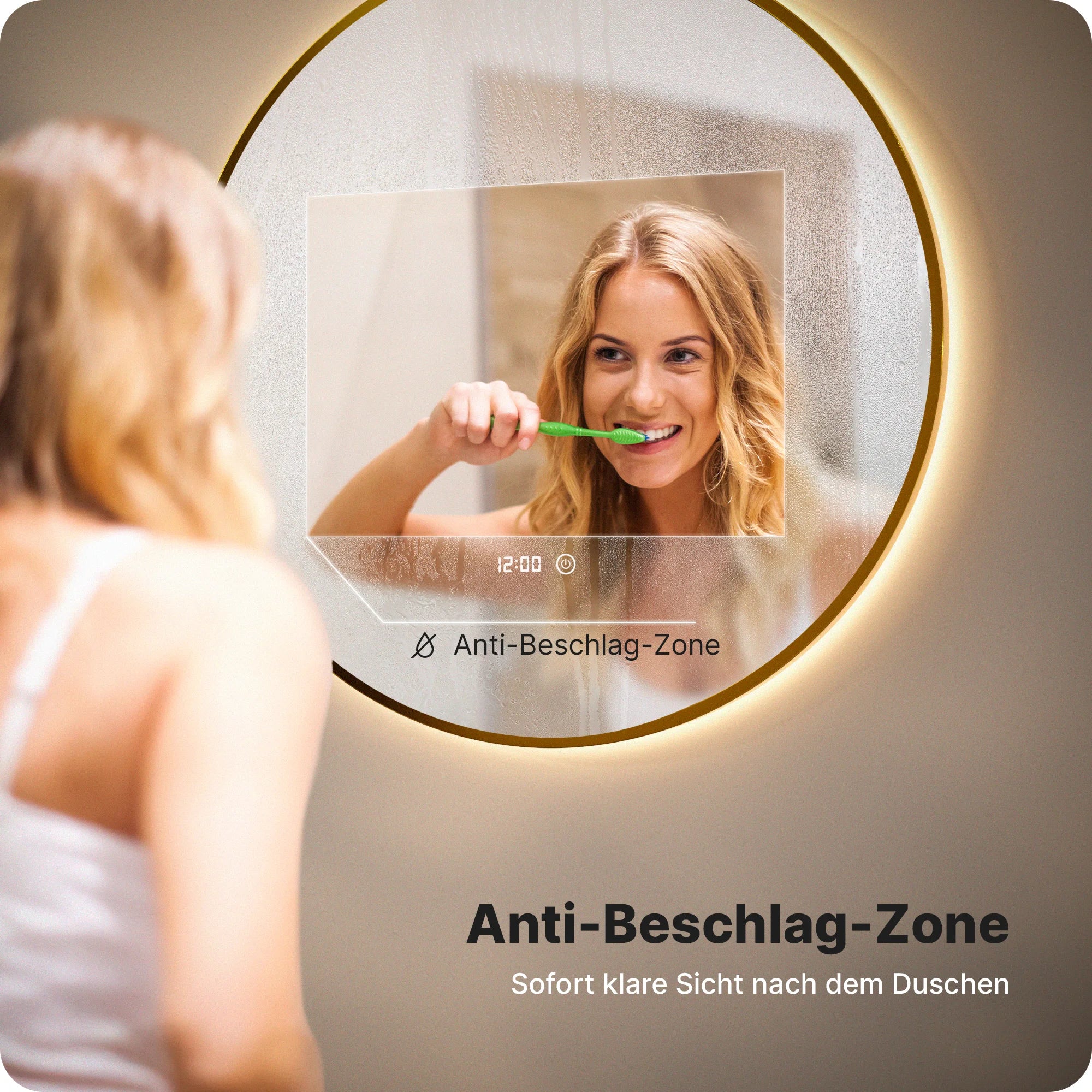 Badezimmerspiegel - Rund - 80 cm - Gold Rahmen - Vorbestellen