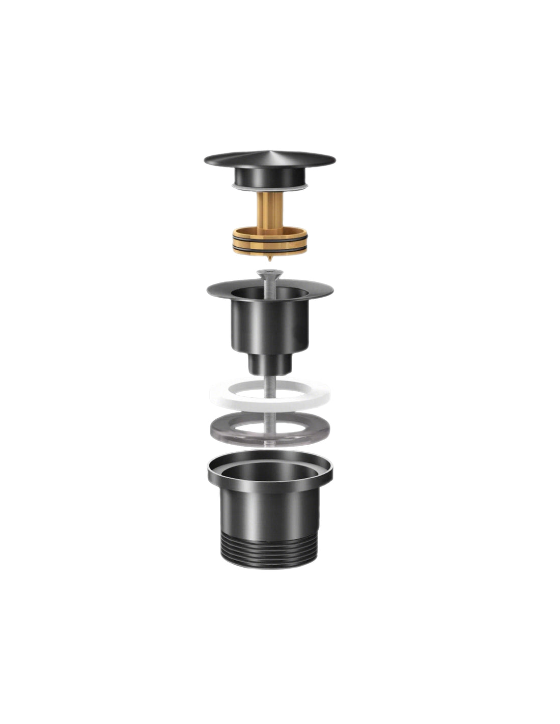 Ablaufventil Waschbecken Clickwaste – 42 mm – Mattschwarz