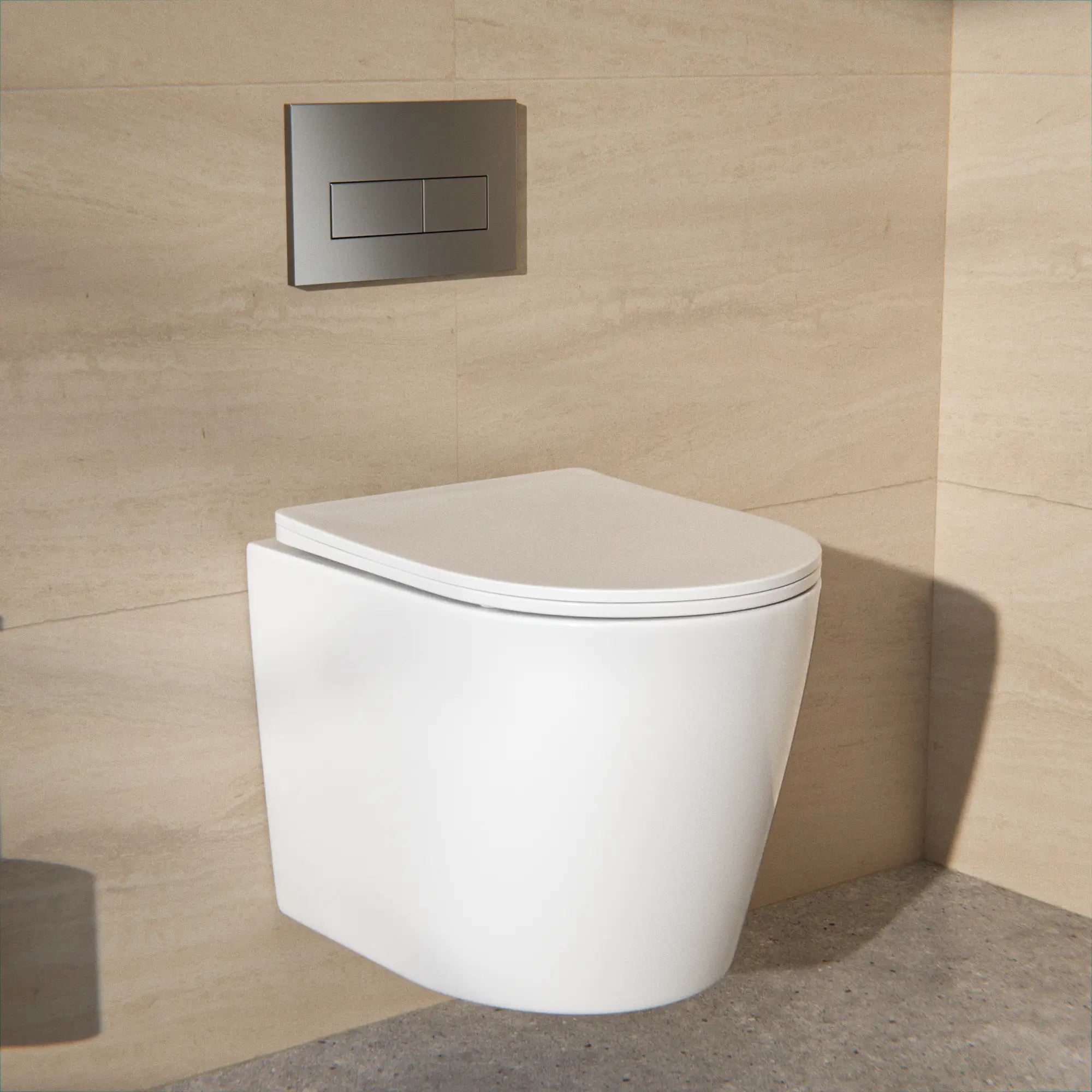 Hänge-WC Varo - Randlos - Soft-Close-Sitz - Glänzend Weiß