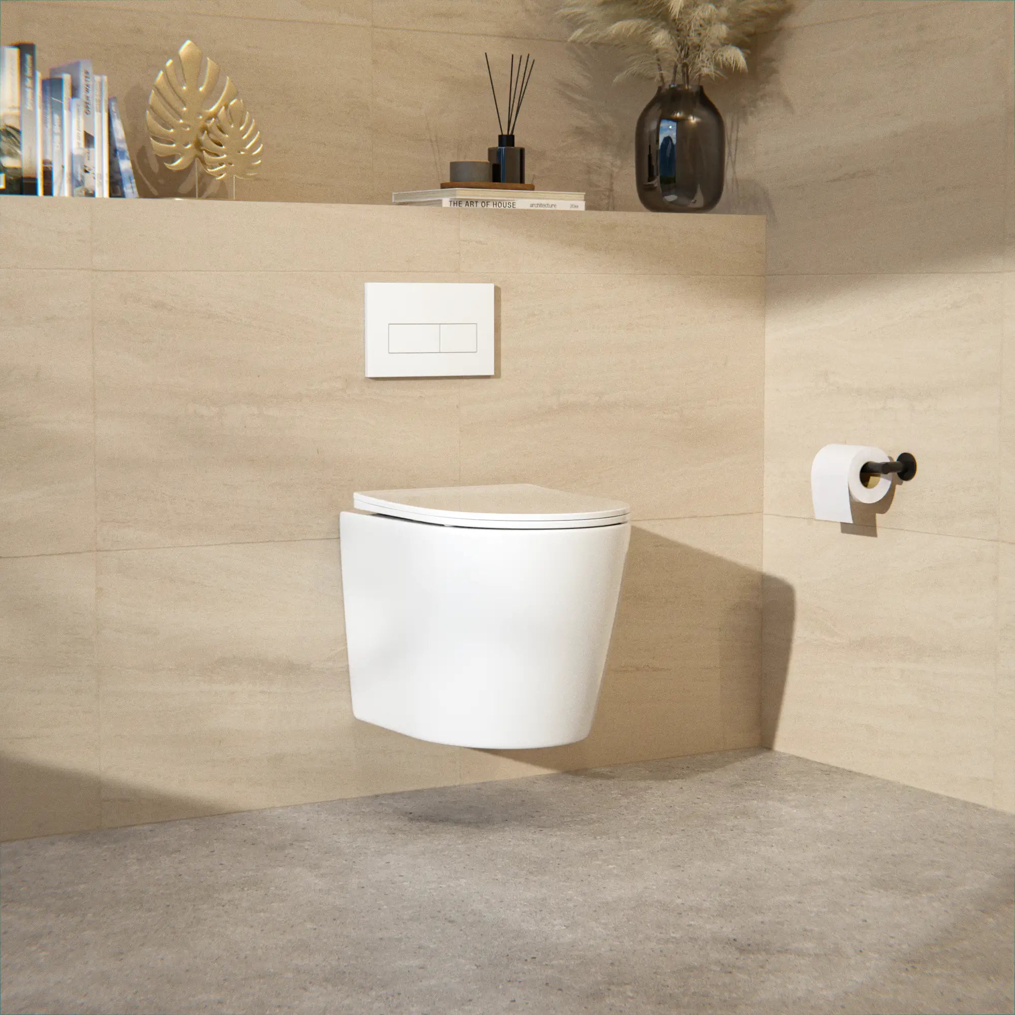 Hänge-WC Varo - Randlos - Soft-Close-Sitz - Glänzend Weiß