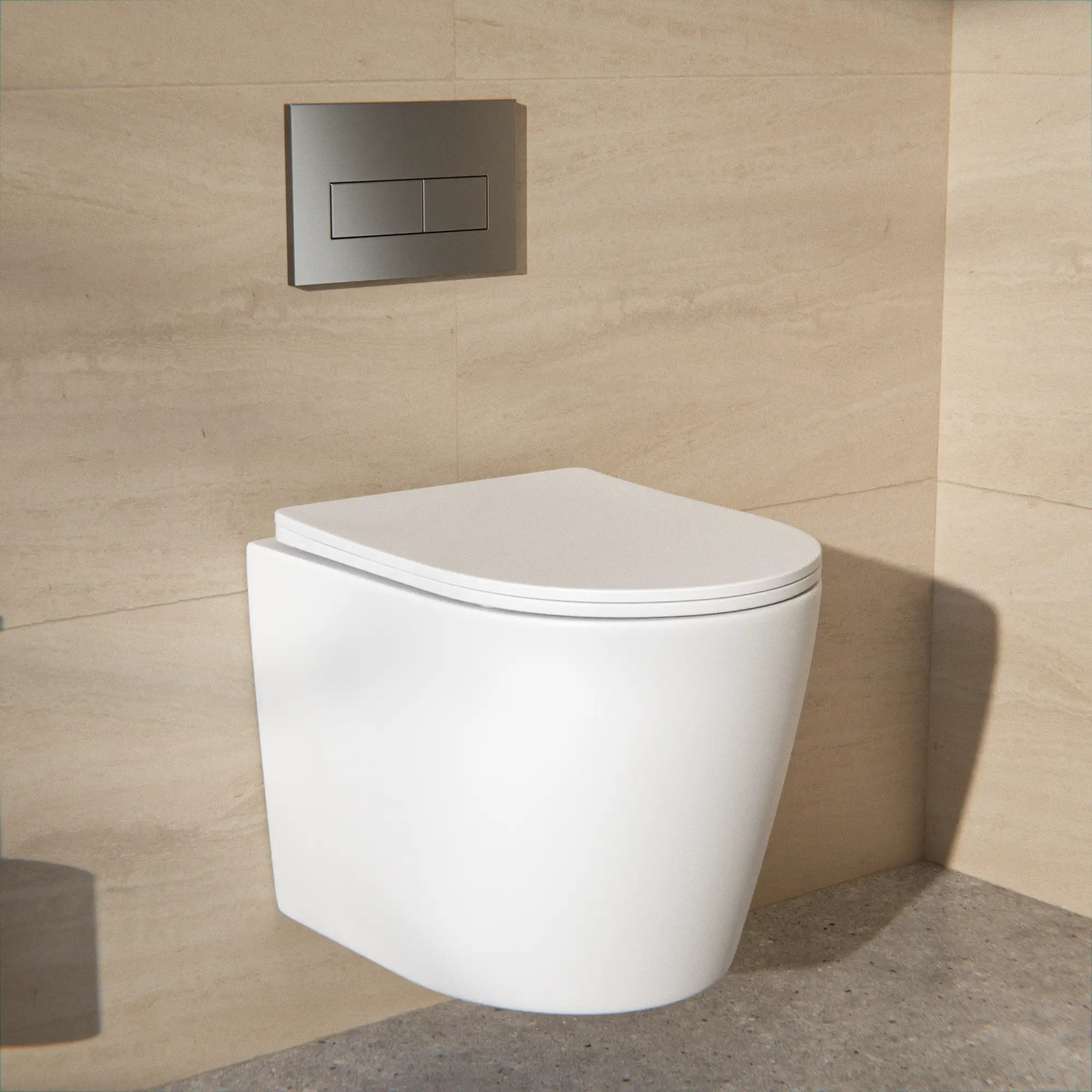Hängendes WC Varo - Randlos - Soft-Close-Sitz - Matt Weiß